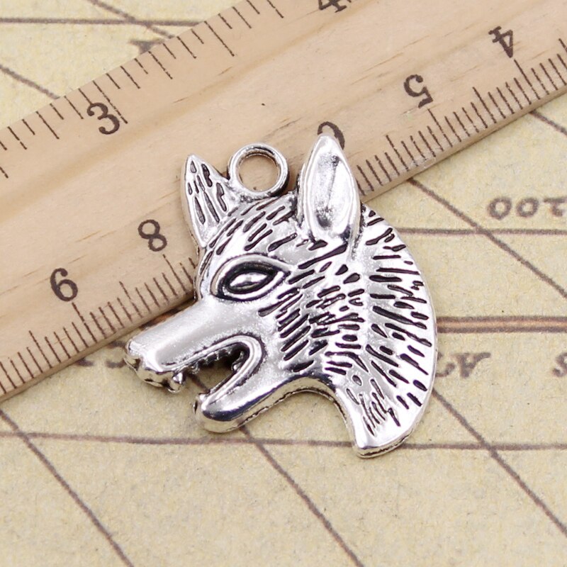 10pcs Charms Wolf Dog Wolfhound 35x30mm Tibetan Silver Color
