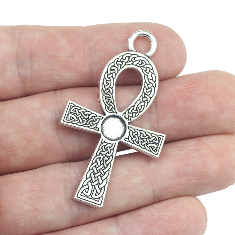 1pc Antique Silver Bronze Color Large Flower Cross Charms Pendant, for DIY Earrings Necklace Handmade Jewelry, Jewels Making,Temu