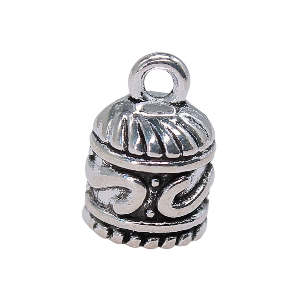 12x10mm Antique Silver Alloy Metal Beads, Tassel Caps, Bead Caps