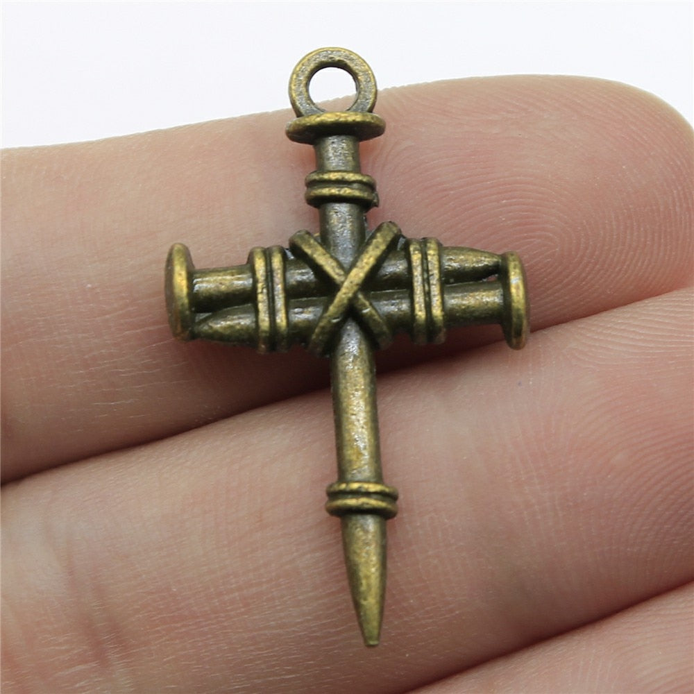 Antique Bronze/Silver Cross Charms Pendants Mixed Style Mixed Color