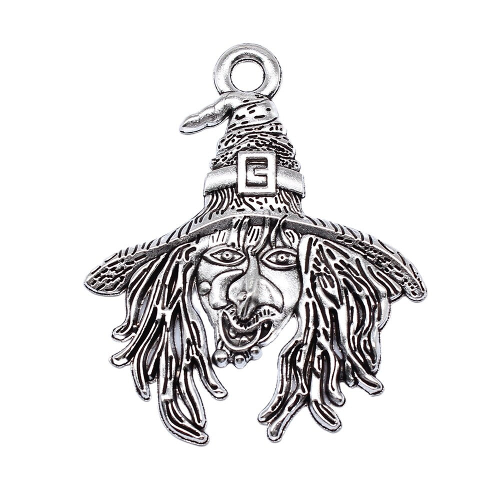 WYSIWYG 2pcs 58x48mm Antique Silver Color Witch Charms For Jewelry Mak –  bearjewelry
