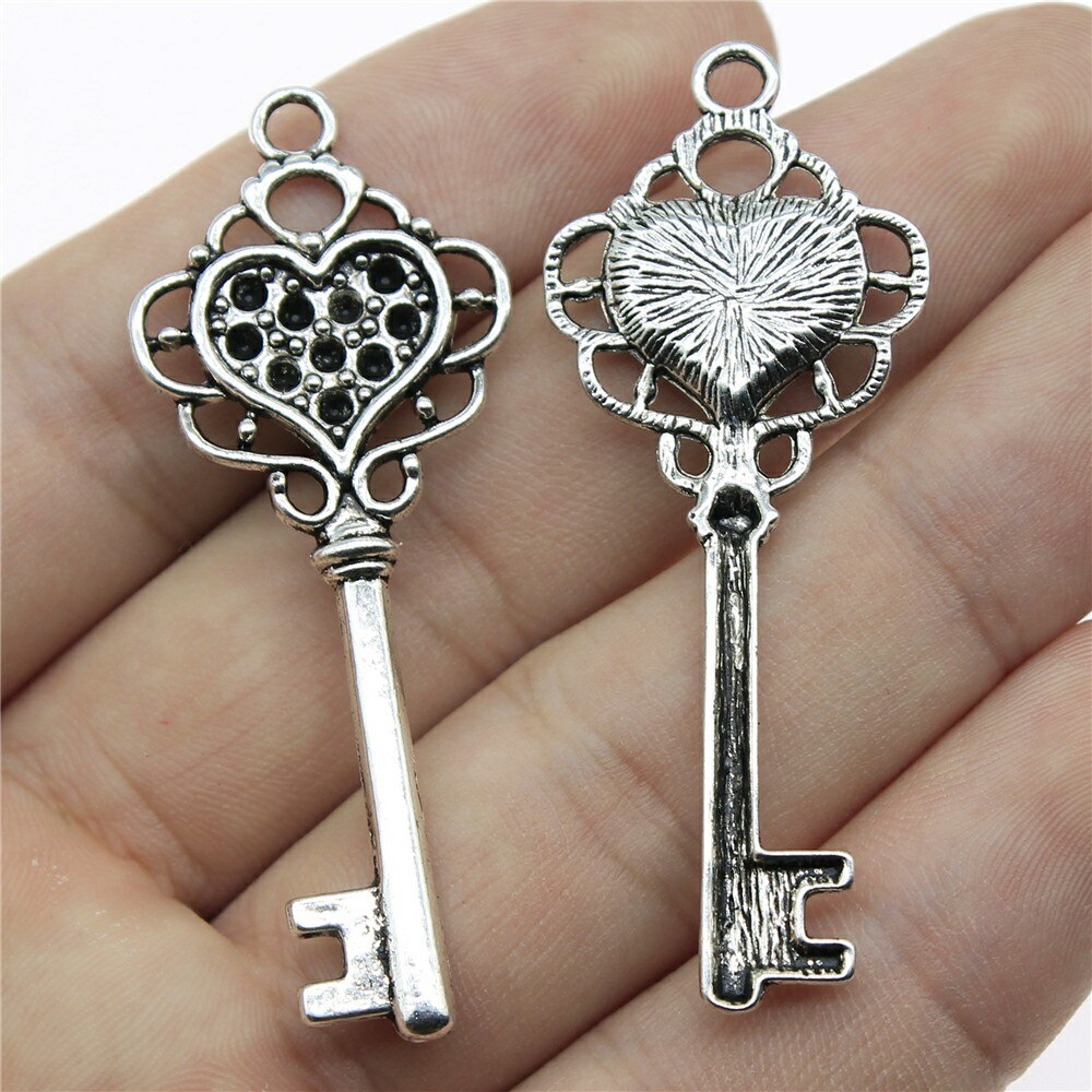 Assorted Varieties Antique Silver Heart Charms Pendants For - Temu