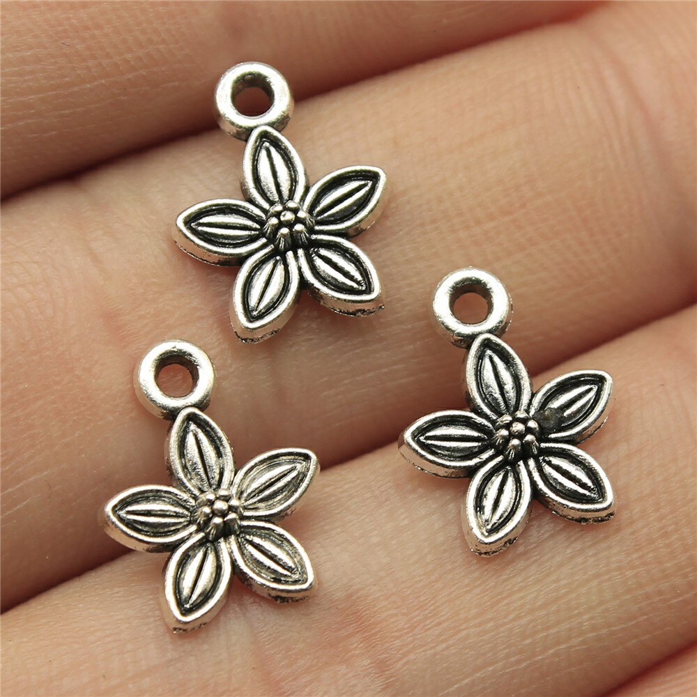 WYSIWYG 40pcs 11x11mm Small Flower Charms Cute Flower Charms For Jewel –  bearjewelry