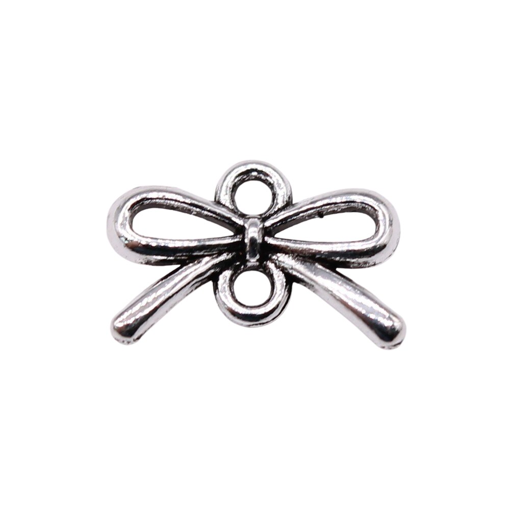 18pcs antique silver color bow tie charms Collection for diy