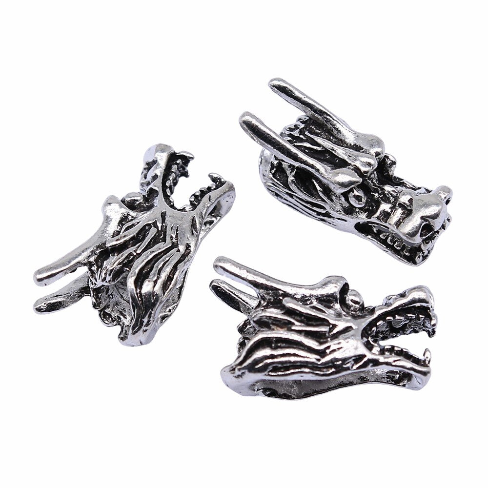 10pcs Dragon Roar Wand Beads Anime Pendant Silver Gothic Style Vintage Dragon Charms 21x15mm for DIY Jewelry Making Accessories,Temu