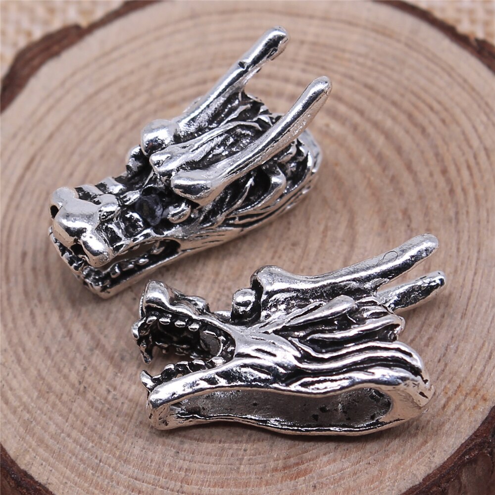  Dragon Charms for Jewelry Making Handmade Supplies for Jewelry  Pendant DIY - (Metal Color: 5pcs-24x18mm)
