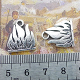 10 Piece 16*18mm Mixed Alloy Antique Silver Color Bonfire Charms Bracelet Keychain Pendant Accessory For DIY Jewelry Making