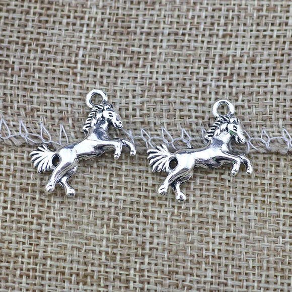 10 Piece 19*13mm Mixed Alloy Antique Silver Color Horse Charms Bracelet Keychain Pendant Accessory For DIY Jewelry Making