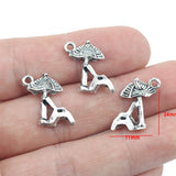 10 Pieces 11*24mm Mixed Alloy Antique Silver Color Umbrella Beach Chair Charms Pendant Accessory For DIY Jewelry Making