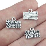 10 Pieces 12*16mm Antique Silver Plated Nurses Call THE Shots Charms Letters DIY Message Pendant Necklaces Jewelry Supplies