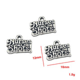 10 Pieces 12*16mm Antique Silver Plated Nurses Call THE Shots Charms Letters DIY Message Pendant Necklaces Jewelry Supplies