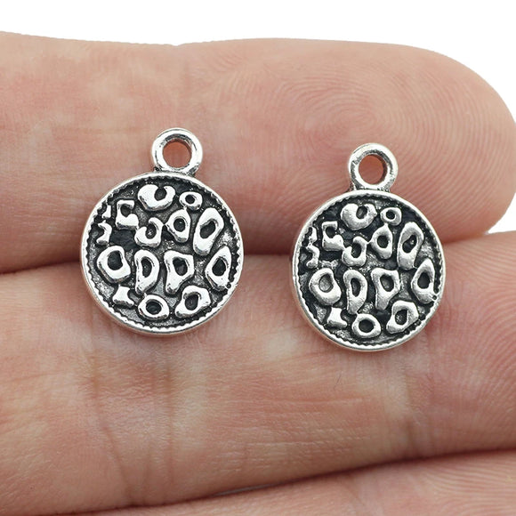 10 Pieces 12x15mm Antique Silver Plated Coin Earrings Charms For Diy Jewelry Making