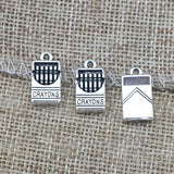 10 Pieces 16x9mm Antique Silver Color Crayons Phonecharms Keychain DIY for Jewelry Making EF4697