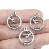10 Pieces 18*22mm Antique Silver Color Mixed Alloy Yoga Athlete Charms Pendant Accessory For DIY Jewelry Making