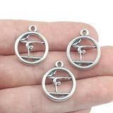 10 Pieces 18*22mm Antique Silver Color Mixed Alloy Yoga Athlete Charms Pendant Accessory For DIY Jewelry Making