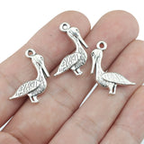 10 Pieces 22x21mm Antique Silver Plated Cute Duck Charms