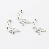 10 Pieces 22x21mm Antique Silver Plated Cute Duck Charms