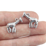 10 Pieces 23*15mm Antique Silver Plated Alloy Double-sided Giraffe Charms For Diy Jewelry Making