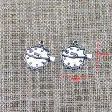 10 Pieces 23*24mm Antique Silver Color Puffer Charms Pendant Accessory For DIY Jewelry Making