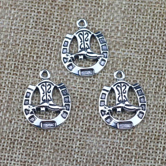 10 Pieces 24*19mm Mixed Alloy Antique Silver Color Boot Charms Vintage Pendant Accessory For DIY Jewelry Making