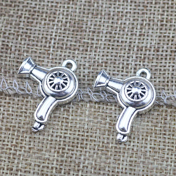 10 Pieces 26.7mm*20.3mm sharma metal diy handmade accessories antique silver plated hair drier charms
