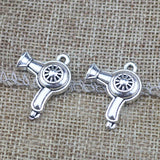 10 Pieces 26.7mm*20.3mm sharma metal diy handmade accessories antique silver plated hair drier charms