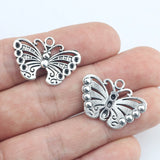 10 Pieces/Lot17.6mm*26mm Antique Silver Plated Alloy Charm Butterfly Charm