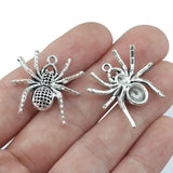10PCS 26*25*4mm Antique Silver Color Spider Charms Pendants High Quality Jewelry Accessories