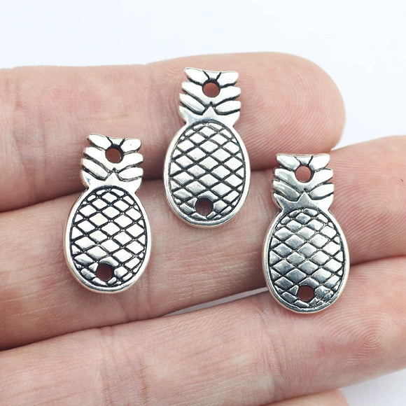 10Pcs 11*21mm Antique Silver Color Zinc Alloy Pineapple Charms Necklace Connector Pendant Accessory Charms For Jewelry Making ef4215