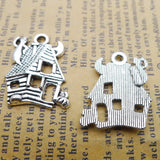 10Pcs 18*23mm Antique Silver Plated Alloy Hollow Castle Wicca Charms Necklace Accessories Charms For Diy Jewelry Making Findings