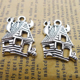 10Pcs 18*23mm Antique Silver Plated Alloy Hollow Castle Wicca Charms Necklace Accessories Charms For Diy Jewelry Making Findings
