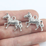 10Pcs 21*31mm Zinc Alloy Cute Zebra Charms Animal Necklace Keychain Pendant Accessory Charms For Jewelry Handcraft Making