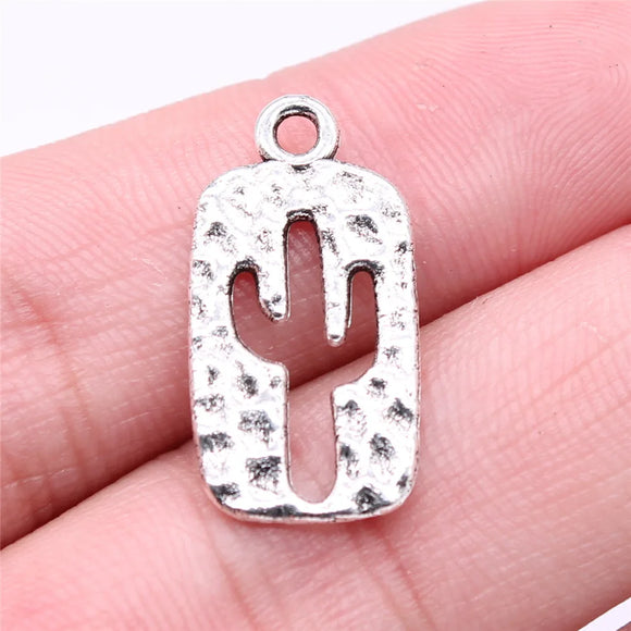 10Pcs/Lot 24x12mm Cactus Charms Wholesale Antique Silver Color For DIY Jewelry Making Charms Jewelry Findings