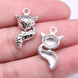 10Pcs/Lot  Charms Animal Fox 23x13mm Antique Silver Color Pendants Making DIY Handmade Tibetan Finding Jewelry