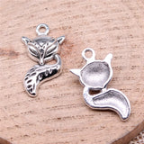 10Pcs/Lot  Charms Animal Fox 23x13mm Antique Silver Color Pendants Making DIY Handmade Tibetan Finding Jewelry