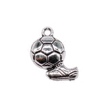 10Pcs/Lot Charms Football Soccer Shoes 21x15mm Tibetan Silver Color Pendants Antique Jewelry Making DIY Handmade Craft