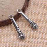 10Pcs/Lot Charms Microphone 25x7mm Antique Silver Color Pendants Antique Jewelry Making DIY Handmade Craft