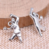 10Pcs /Lot Charms Sporter Volleyball Player 21x12mm Tibetan Silver Color Pendants Antique Jewelry Making DIY Handmade Craft