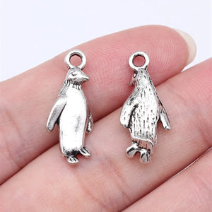 10Pcs/Lot Penguin Charm for Jewelry Making Cute Earring Animal Pendant Bracelet Necklace Accessories Diy Craft Supplies Metal