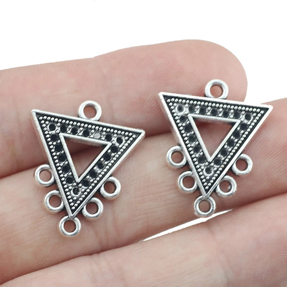 10Piece 20*25mm Antique Silver Plated Triangle Shape Pendant Fashion Geometric Charm DIY Earring Dangle Pendant DIY Jewelry