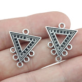 10Piece 20*25mm Antique Silver Plated Triangle Shape Pendant Fashion Geometric Charm DIY Earring Dangle Pendant DIY Jewelry