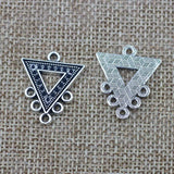 10Piece 20*25mm Antique Silver Plated Triangle Shape Pendant Fashion Geometric Charm DIY Earring Dangle Pendant DIY Jewelry