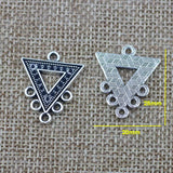10Piece 20*25mm Antique Silver Plated Triangle Shape Pendant Fashion Geometric Charm DIY Earring Dangle Pendant DIY Jewelry