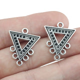 10Piece 20*25mm Antique Silver Plated Triangle Shape Pendant Fashion Geometric Charm DIY Earring Dangle Pendant DIY Jewelry