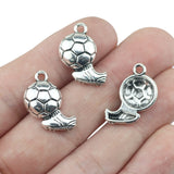 10Pieces 12*20mm Antique Silver Color Football Shoe Shape Charms DIY Men Jewelry Necklace Keychain Making