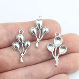 10Pieces 15*25mm Antique Silver Color Alloy Cute Balloon Charms Necklace Earring Pendant Accessory Charms For DIY Jewelry Making