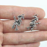 10Pieces 15*25mm Antique Silver Color Alloy Witch Wicca Charms Necklace Earring Pendant Accessory Charms For DIY Jewelry Making