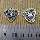 10Pieces 22*22mm Zinc Alloy Hollow Heart Butterfly Charms Necklace Earring Pendant Accessory Charms For DIY Jewelry Making 1668