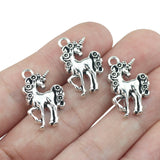 10Pieces  23*15mm Antique Silver Color  Unicorn Charms Fancy Animal Kawaii Diy Pendants Jewelry Making Necklace