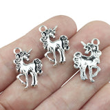 10Pieces  23*15mm Antique Silver Color  Unicorn Charms Fancy Animal Kawaii Diy Pendants Jewelry Making Necklace